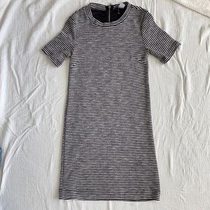 H&M striped textured midi dress